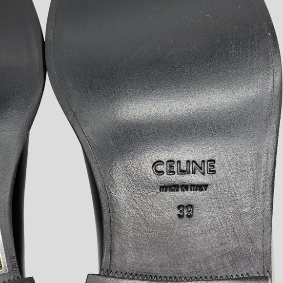 Celine Leather Lace-Up Derby Shoes Black Size 39 - Picture 7 of 8